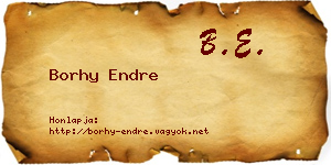 Borhy Endre névjegykártya